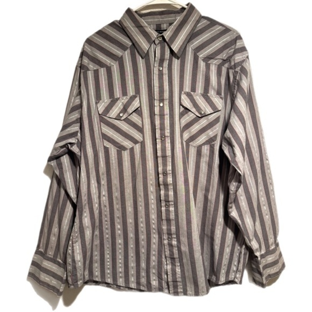 90s Wrangler Gray Pearl Snap Button Down Shirt